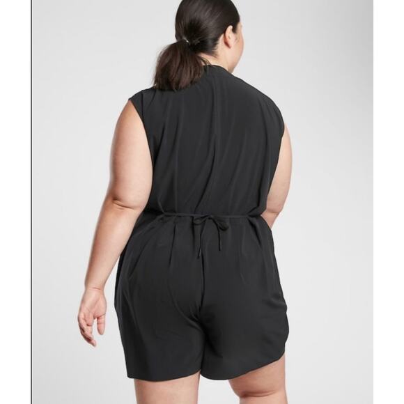 Athleta Black Marlow Romper Women NWT 3X Short Sleeveless - Picture 7 of 7